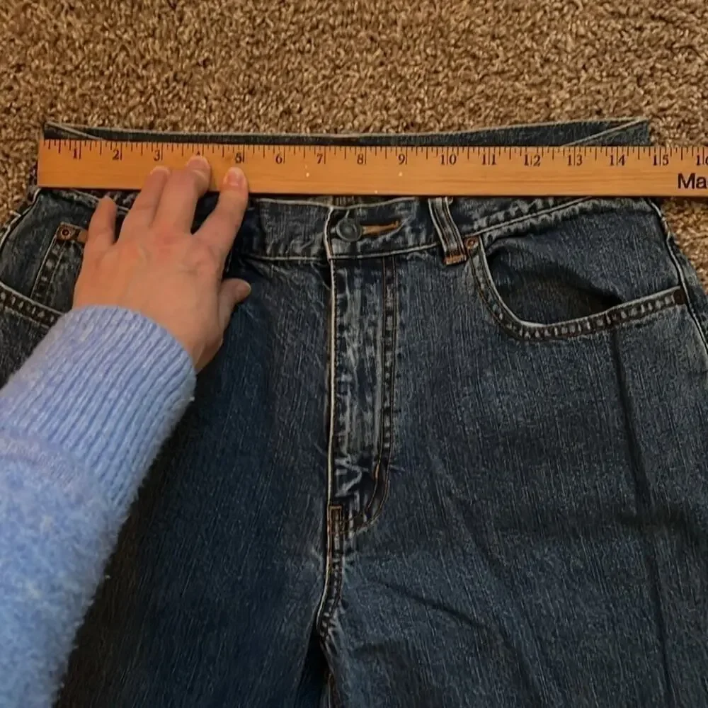 Eddie Bauer Capri blue jeans cotton denim straight leg pants size 10 - Picture 10 of 11